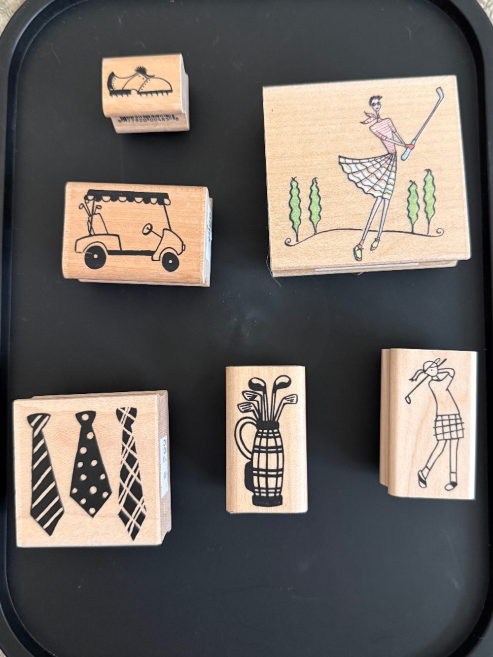 Golf Themed Rubber Stamps - Lot of 6
